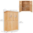 thumbnail image 3 of Outsunny 4'x1.5' Wooden Garden Storage Shed w/ Windows, Nature Wood, 3 of 10