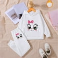 thumbnail image 2 of Gubotare Baby Girls Clothing Sets Girls Clothes Long Sleeve Tie Dye Hoodie Sweatshirt Tops and Leggings Sweatpants 2 Piece Fall Winter Outfits 2T 3T (White,2-3 Years), 2 of 4