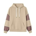 thumbnail image 6 of FNFHFY Womens Oversized Hoodies Color Block Long Sleeve Pullover Sweatshirt Loose Fit Drawstring Striped Hoodie with Kangaroo Pocket, 6 of 6