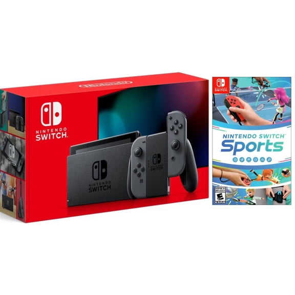 Nintendo Switch with Gray Joy-Cons (International Edition) Bundle with Nintendo Switch Sports