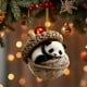 thumbnail image 1 of Adorno de árbol de Navidad acrílico plano 2D con agujero | Diseño de piña caprichoso | Decoración navideña para coche y hogar | Colgante de árbol festivo con aro para colgar, 1 of 5