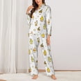 thumbnail image 2 of Yiaed Gnome With Sunflower Print Pajamas Women's Long Sleeve Sleepwear Soft Button Down Loungewear Pjs Lounge Set Nightwear Womens Pajama Pants-XX-Large, 2 of 7