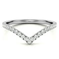 thumbnail image 6 of Solitaire Brilliance Round Lab Grown Diamond V-Shape Stackable Band, Unique Curved Pave Diamond Chevron Wedding Ring Solid 14K White Gold, Ring Size 11, 6 of 6