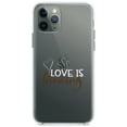 thumbnail image 1 of DistinctInk Clear Shockproof Hybrid Case for iPhone 13 (6.1" Screen) - TPU Bumper Acrylic Back Tempered Glass Screen Protector - Love is Brewing - Coffee, 1 of 2