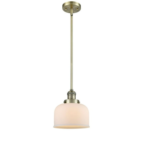Innovations 1-LT LED Large Bell 8" Mini Pendant - Antique Brass - 201S-AB-G71-LED