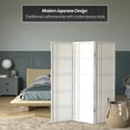 thumbnail image 2 of Red Lantern 5 ft. Tall Double Cross Shoji Screen - White - 3 Panels, 2 of 6