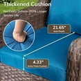 thumbnail image 5 of Hzzkey 5-Piece Outdoor Rattan Conversation Set, Sofa, Chairs, Ottoman, Peacock Blue Cushions, 5 of 11
