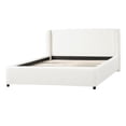 thumbnail image 4 of Christopher Knight Home Queen Upholstered Bed Frame with Boucle Wingback Headboard, White, 4 of 12