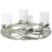 Asha - Aluminum and Clear Glass Four Light Wreath Candle Holder Stand - Large