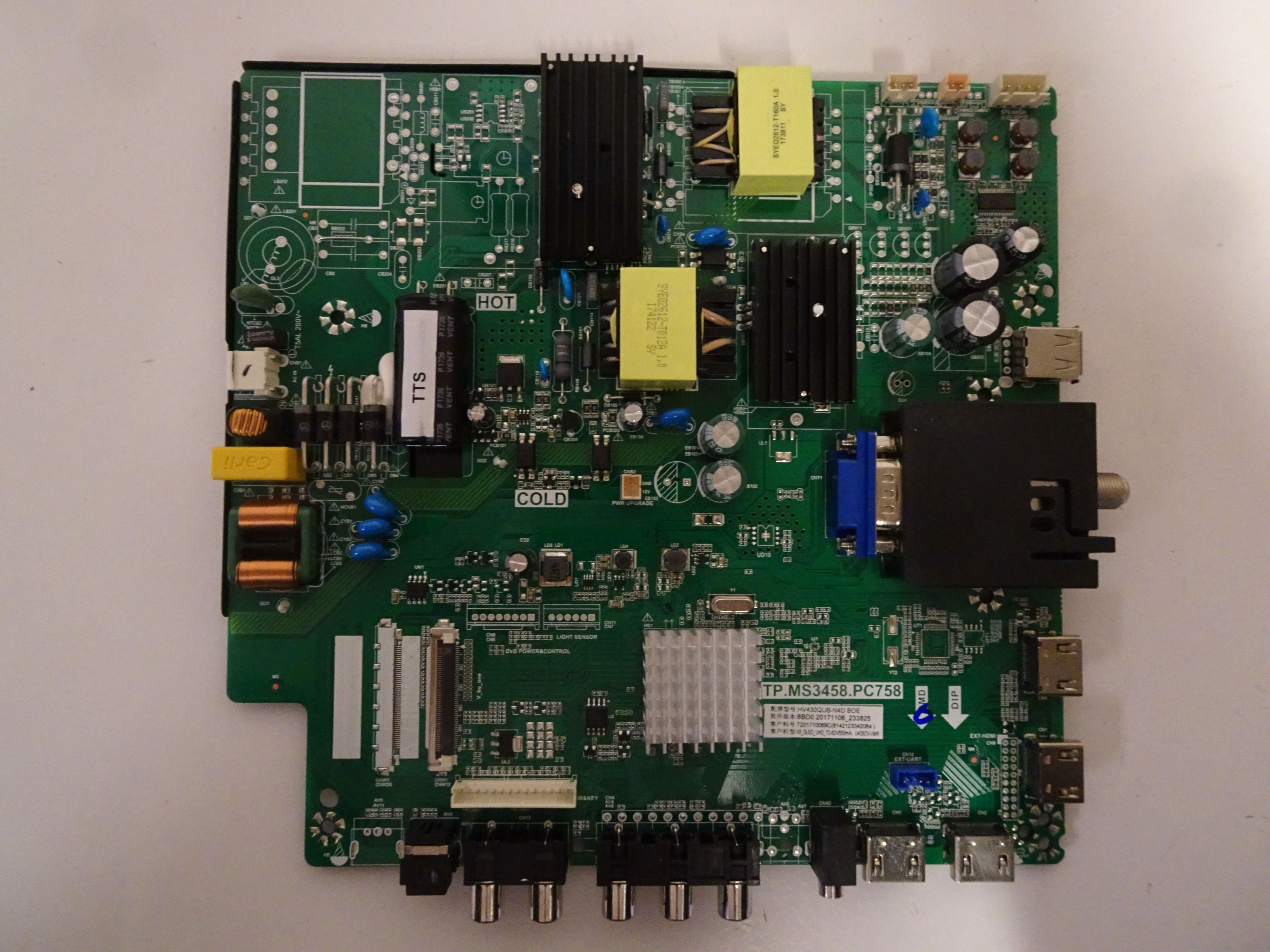 Sceptre U435CVUMR W43 Version UPTV58FG Main Board 8142123342084