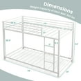 thumbnail image 7 of Topbuy Metal Bunk Bed Twin over Twin Low-Profile Bunk Bed Frame with Full Length Guardrail & Ladder Space-saving Twin Size Bed White, 7 of 7
