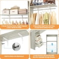 thumbnail image 5 of 8FT Closet System, 96'' Closet Organizer System with 3 Hanging Rods, Wall Mount Bedroom Wardrobe with 3 Drawers Walk-in Closet, Adjustable Garment Rack from 5 to 8FT(Cut to Fit), White Oak, 5 of 16