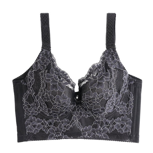 Sujetador de pecho grande para mujer, ropa interior, con hebilla de siete filas, fino, de verano, talla grande, antiflacidez, ajustable