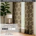 thumbnail image 6 of Vargottam 84 Inch Rod Pocket/Back Tab Cotton Curtains for Windows and Doors - Light Filtering Cotton - Light Filtering Drapes For Doors - Set of 2 Panels, 52"x84" - Block Floral Design (Brown), 6 of 8