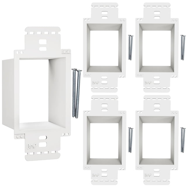 Extensor de caja eléctrica BWP de 1 módulo, PVC, paquete de 5