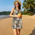 thumbnail image 3 of Gaeub Robe Sans Manches Imprimé Ours Dessin Animé pour Femmes, Robe Décontractée de Plage, Robe d'Été Maxi Ample avec Poches, 3 of 7