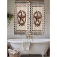 thumbnail image 4 of Western Texas Star Vintage Living Room Curtains 2 Panel, Rustic Wreath Black Beige Plaid Cafe Window Treatment, Extra Long Farmhouse Bedroom Bathroom Kitchen Curtains Drapes 104"x72", 4 of 6