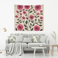 thumbnail image 2 of Yayeee Tapestry Wall Hanging for Bedroom 80" x 60" Living Room Home Wall Art Decor, Pink Flowers, 2 of 7