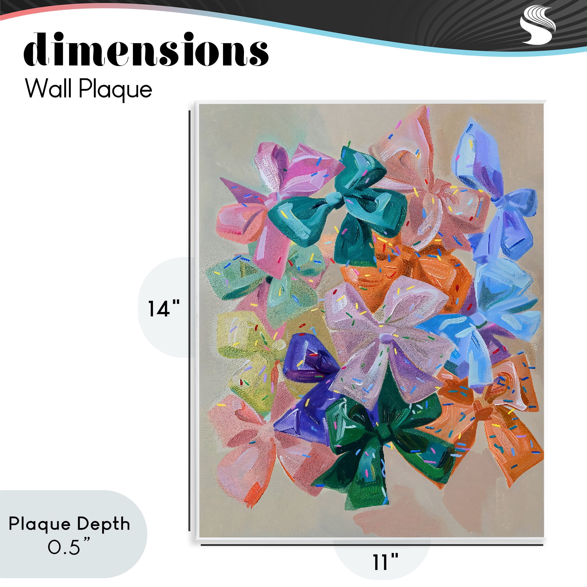 Stupell Industries Bright Bows Cluster with Sprinkles Wall Plaque Art, design by The Prints Vibe