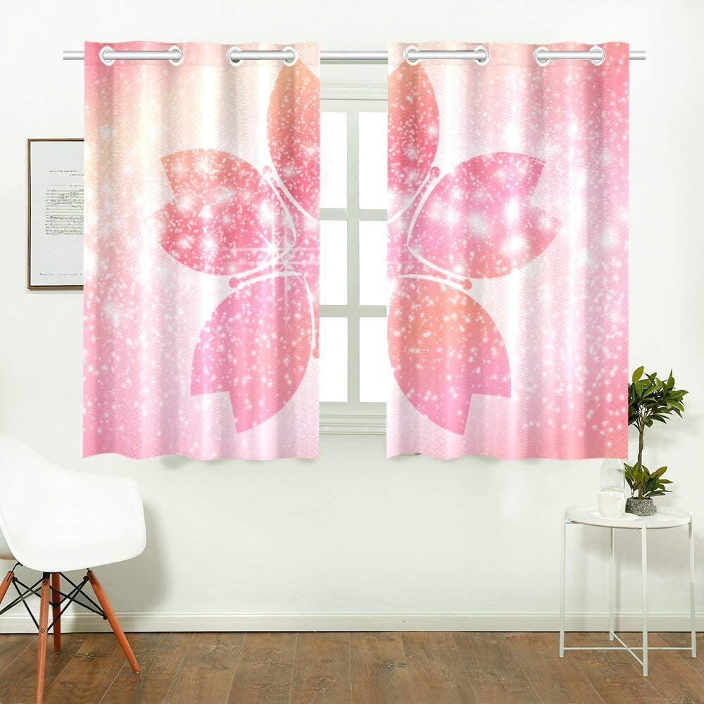 Cherry Blossom Lin Window Treatments for Kitchen Curtains 2 Panels 55X39 Inches 
