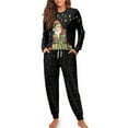 thumbnail image 4 of Tutolipy Christmas Pajamas for Women Santa Claus Printed Sleepwear Crewneck Loungewear with Pockets Snowflake Printed Pjs Set for Home, S, 4 of 6