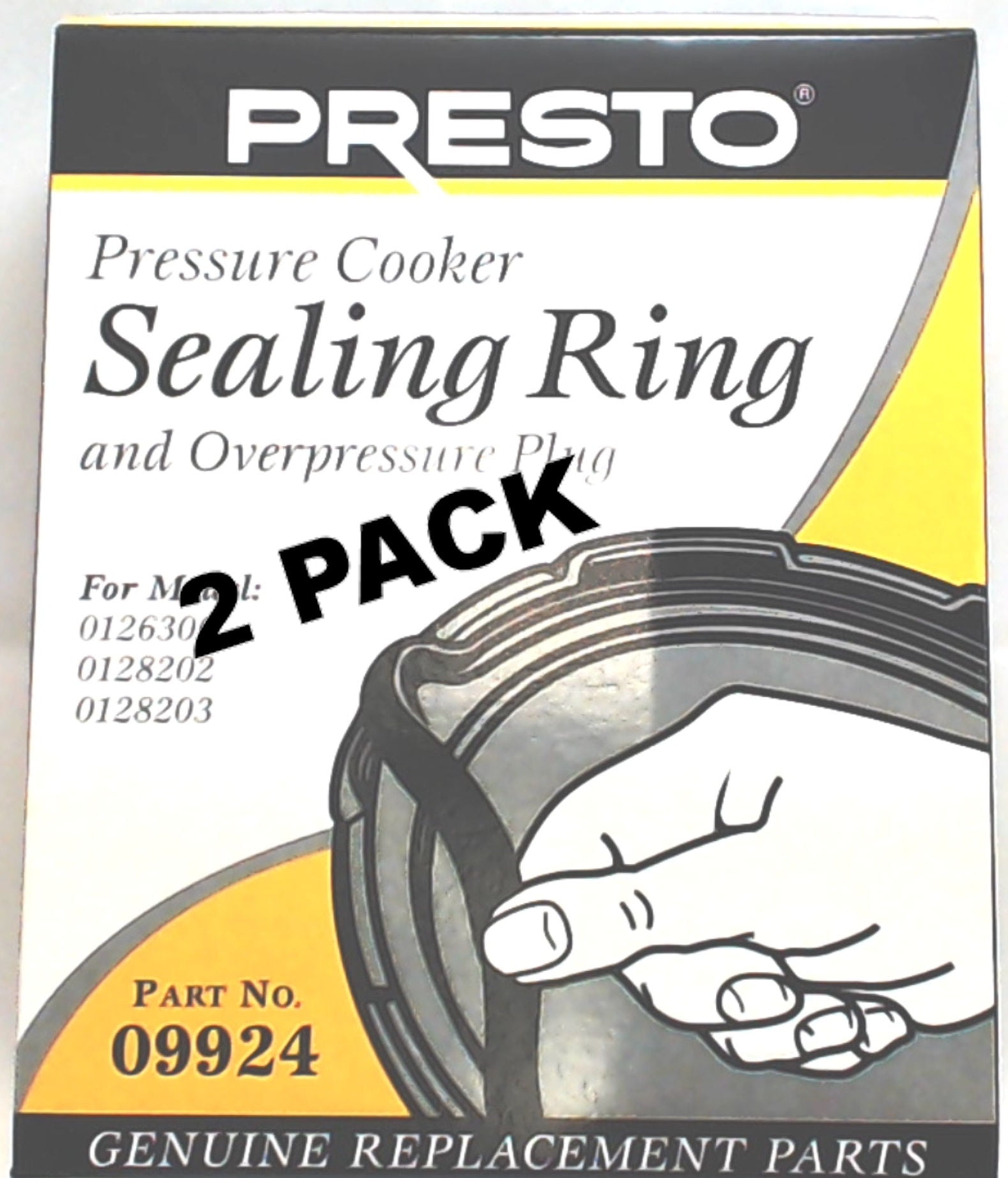 2 Pk, Presto Pressure Cooker Gasket Sealing Ring 09924