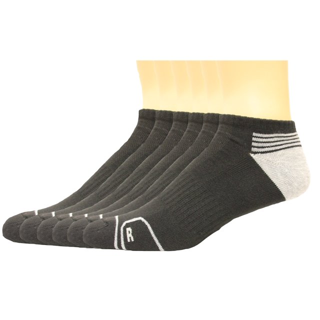 Lee Men's No Show Antimicrobial & Odor Control Socks 6 Pair, Black, Men