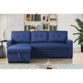 thumbnail image 5 of Kingfisher Lane Polyester Fabric Reversible Sleeper Sectional Sofa-Blue, 5 of 13