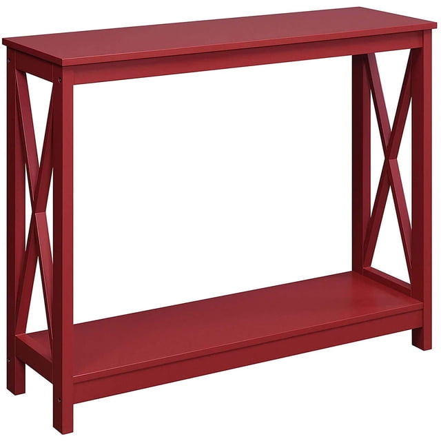 Pemberly Row Table Console Transitionnel, Fini Bois Rouge