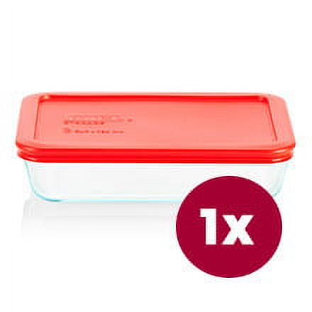 Pyrex 4pc 3 Cup Rectangular Glass Food Storage Value Pack - Pink : Target