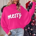 thumbnail image 7 of yoeyez Christmas Sweater for Women Turtleneck Knitted Pullover Outerwear Batwing Long Sleeve Jumper Tops Merry Christmas Sweaters, 7 of 7