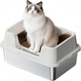 thumbnail image 7 of Studyset Stainless Steel Cat Litter Box, High Sided, Non-Stick, Odor Resistant Metal Litter Pan for Multiple Cats, Anti-Urine Leakage, Easy to Clean, Non-Slip Base, 7 of 7