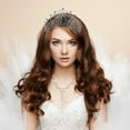 thumbnail image 4 of LABSERRON Wedding Hair Accessory Bride Spider Web Crown Multi Color Baroque Style Headband, 4 of 7