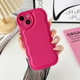 thumbnail image 5 of Case for iPhone 14 Pro,Solid Hot Pink Curly Wave Frame Bumpers Back Case,Slim Soft Silicone Shockproof Circle Camera for iPhone 14 Pro Case 6.1 inches, 5 of 12