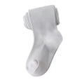 thumbnail image 4 of Medias básicas para niñas Medias de polainas para niñas de color puro de algodón súper suave a rayas Gris S, 4 of 5