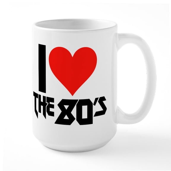 CafePress - I Heart The 80S Large Mug - 15 oz Ceramic Large White Novelty Mug