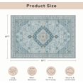thumbnail image 2 of Phantoscope Cool Moroccan Boho Rug — Low-Pile Living Room Rug, 6' x 9', Faded Denim & Dusty Teal, 2 of 6