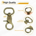 thumbnail image 4 of Uxcell 6 Pack Swivel Snap Hook, 20mm(3/4") Trigger Snap Heavy Duty Metal Lobster Claw Clasp Lanyard Clips for Straps Bags Belting Leathercraft, Bronze, 4 of 6