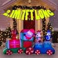 thumbnail image 1 of 1,8 m decoración navideña juguete inflable regalo muñeco de nieve pingüino luces LED integradas interior exterior fiesta de año nuevo decoración de jardín, 1 of 6