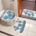 thumbnail image 5 of Home Blue Hydrangea Bathroom Rugs Set Vase Vintage Watercolor Art Decor Non Slip Absorbent Soft Bath Mats 3 Piece Set with Bathroom Rug, U-Shaped Floor Mat, Toilet Seat Cover Small Size, 5 of 9