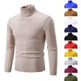 thumbnail image 4 of Suéter de hombre Camisa de cuello alto de invierno Suéter ajustado con giro Estilo versátil Esencial de invierno, 4 of 6