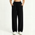 thumbnail image 3 of Horkkom Sweatpants Women Straight Leg Elastic Waist Drawstring Pants Soft Warm Casual Pants with Pockets, S-2XL, 3 of 4