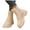 Beige, variant on Winter Combat Boots for Women High Top Plush Warm Lace up Zipper Waterproof Leather Lug Sole Snow Booties