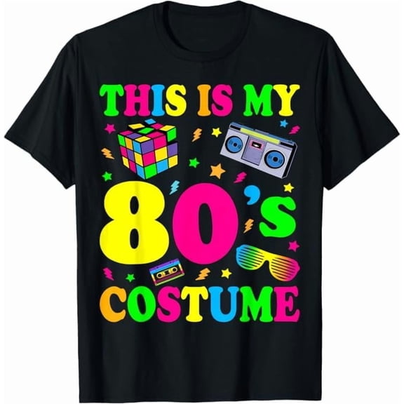 Greenink Vintage This is My 80s Costume T-Shirt 80's Party Costume Outfit Gifts Eighties Retro Tee Unisex Pure Cotton Tshirt Tops