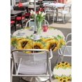 thumbnail image 5 of Outdoor Tablecloth with Umbrella Hole for Patio/Picnic/Party/Camping, Summer Sunflowers Waterproof Table Cloth Round Cover Washable, Botanical Country Flowers Leaves (Dia 54"), 5 of 8