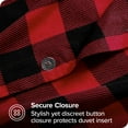 thumbnail image 4 of Bare Home Housse de Couette en Flanelle - Coton Flanelle 100 % - Double Brossage - Lit Simple/simple TG, Carreaux Buffalo - Rouge/noir, 4 of 6