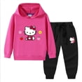 thumbnail image 3 of Hello Kitty primavera y otoño nueva ropa para niños Sudadera con capucha suéter pantalones de dos piezas de algodón para bebé traje de manga larga para niños, 3 of 5
