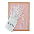 thumbnail image 1 of Light Pink Felt Letter Board 12x16 Inches Changeable Letter Board Plus 348 White Plastic Letters Warm Oak Frame Wooden Letter Board w/Sawtooth Wall Hanger + Drawstring Pouch For Letterboard Letters, 1 of 5