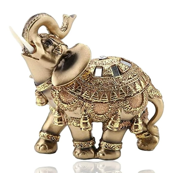 Statue d'Éléphant, Parfait pour Cadeau pour Décoration de Maison, Éléphant Thaïlandais, Éléphant Feng Shui, pour Décoration de Réception, Décoration Porte-Bonheur, Trois Tailles (L/M/S) (L)