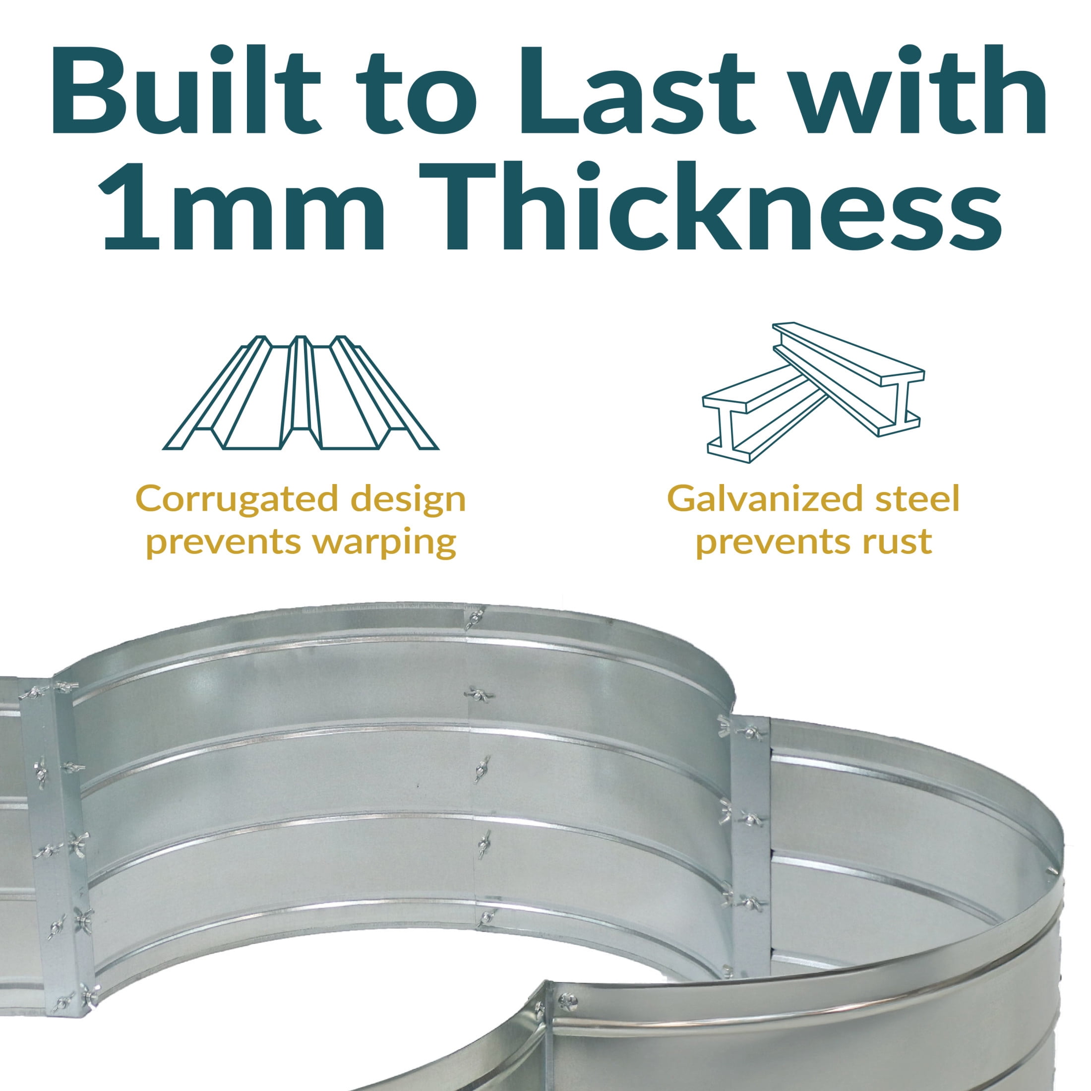 Sunnydaze 43" x 43" x 12" 4-Leaf Clover Silver Galvanized Steel Outdoor Raised Garden Bed